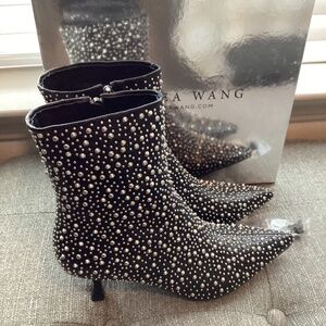 AZALEA WANG Ridley Studded Pointed Toe Bootie (Women) 7.5M
